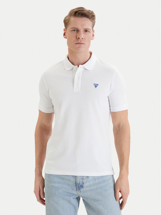 Guess Guess Polo F6GP03 K9WF1 Biały Slim Fit