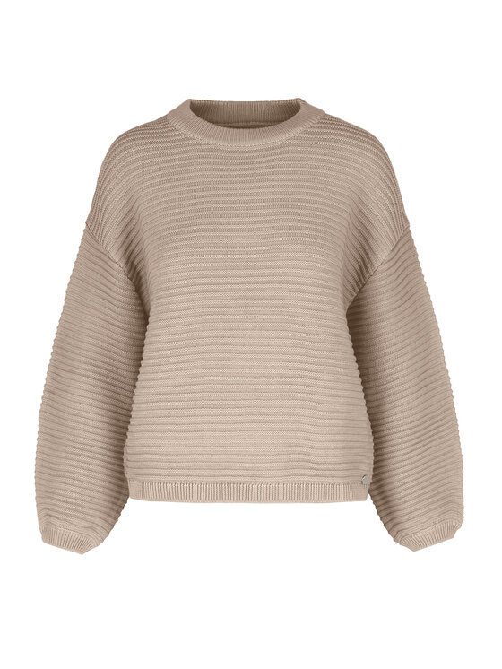 Volcano Volcano Sweter S-FLOR Beżowy Regular Fit