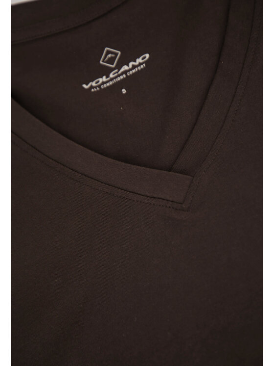 Volcano Volcano T-Shirt T-LEA Brązowy Regular Fit