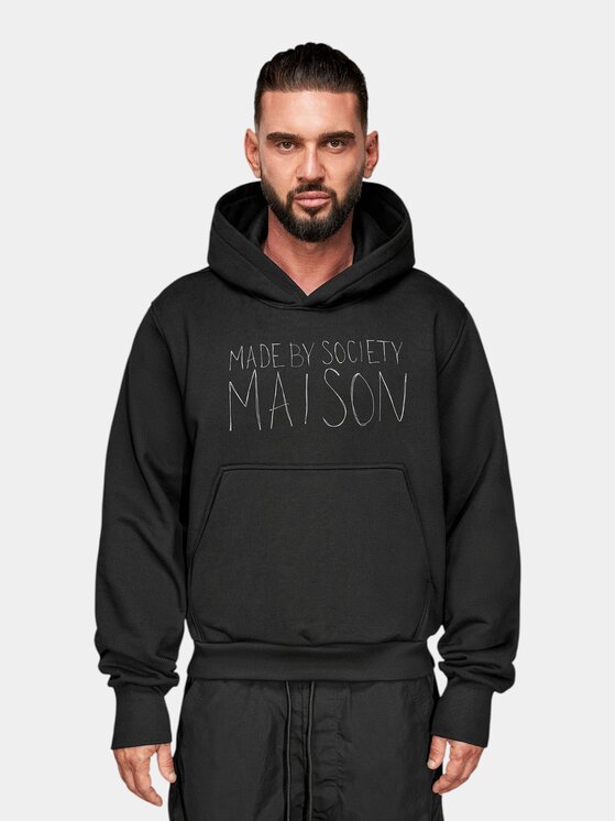 MADE BY SOCIETY MADE BY SOCIETY Kurtka anorak GRAVE Hoodie - H17505 Czarny Basic Fit
