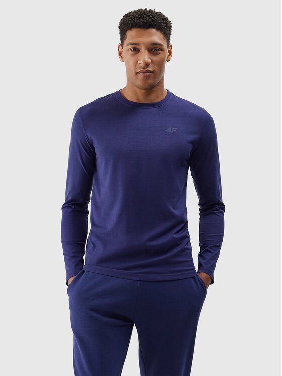 4F 4F S dlhými rukávmi 4FWSS24TLONM217-31S Tmavomodrá Regular Fit