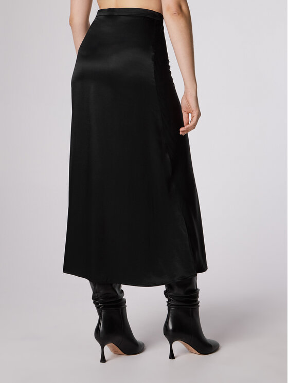 Simple Simple Midi sukňa SDD501 Čierna Regular Fit