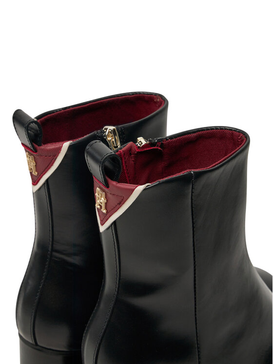 Tommy Hilfiger Tommy Hilfiger Botine Premium Leather High Heel Bootie FW0FW08100 Negru