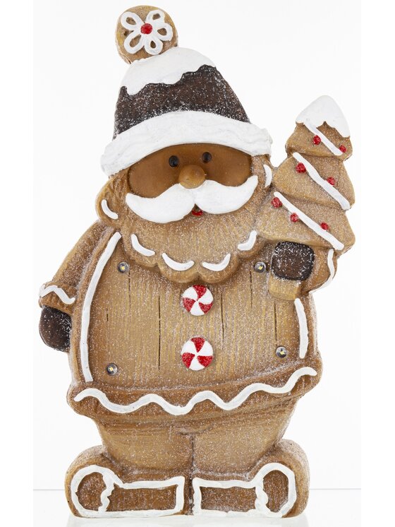 MIAhome MIAhome Figurka świętego Mikołaja LED 41x25x9 cm w czarnej czapce Kolorowy