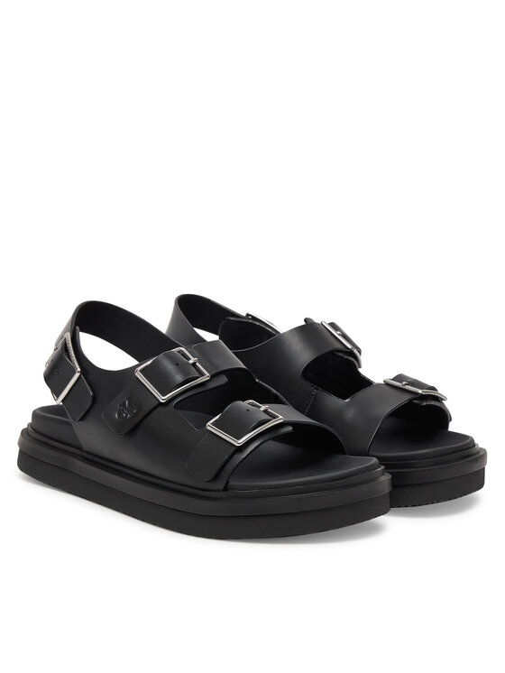 Calvin Klein Jeans Calvin Klein Jeans Sandały Flat Molded Sandal Buckle YW0YW01785 Czarny