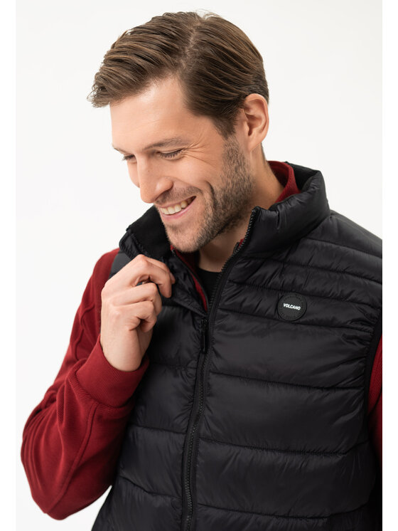 Volcano Volcano Bezrękawnik V-FINO Czarny Regular Fit
