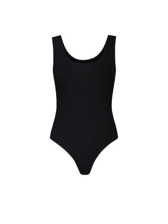 Teyli Teyli Body damskie na szerokich ramiączkach Esme Czarny Regular Fit