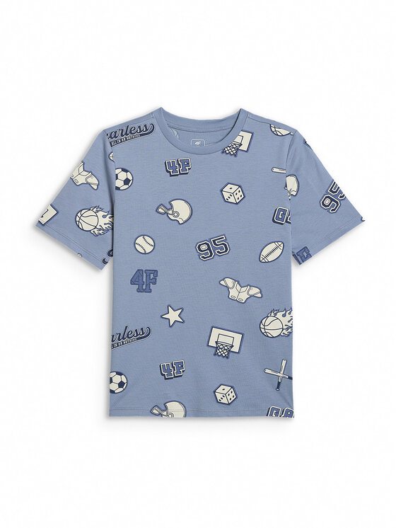 4F 4F T-Shirt CAMPUS VIBES Granatowy Regular Fit