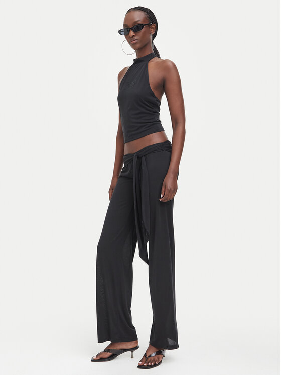 Juicy Couture Juicy Couture Штани з тканини JCWFE226332 Чорний Regular Fit