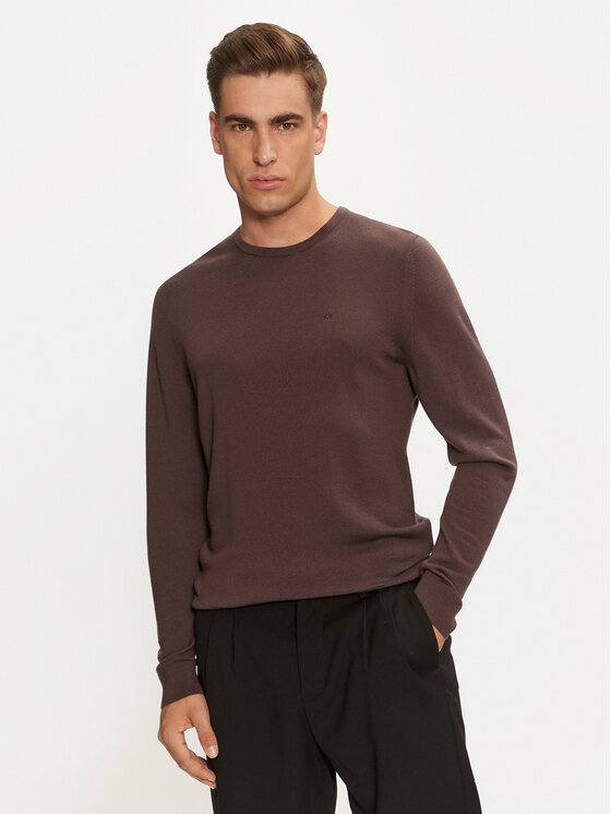 Calvin Klein Sveter Superior K10K109474 Hnedá Regular Fit