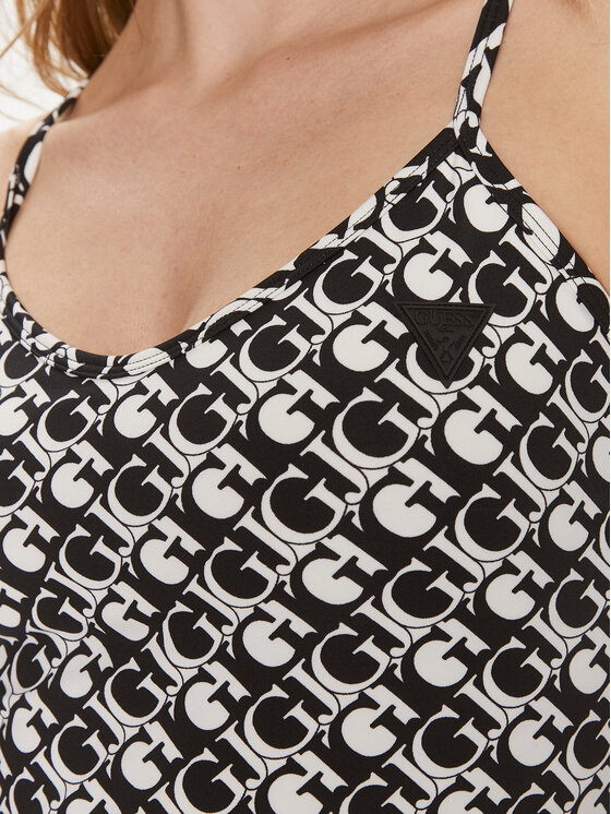 Guess Guess Τοπ V3GP01 MC03W Μαύρο Slim Fit