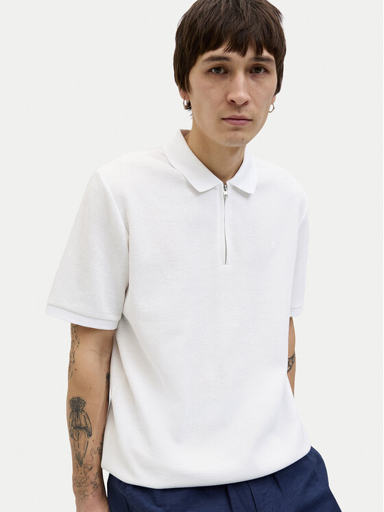 Jack & Jones Jack & Jones Polo Austin 12279177 Biały Regular Fit