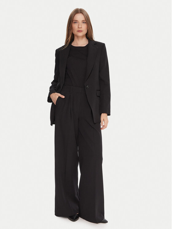 BOSS BOSS Панталони тип палацо C_Tiwi2 50545580 Черен Wide Leg