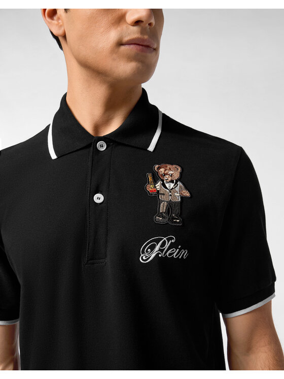 PHILIPP PLEIN PHILIPP PLEIN Polo 27165 Czarny Slim Fit