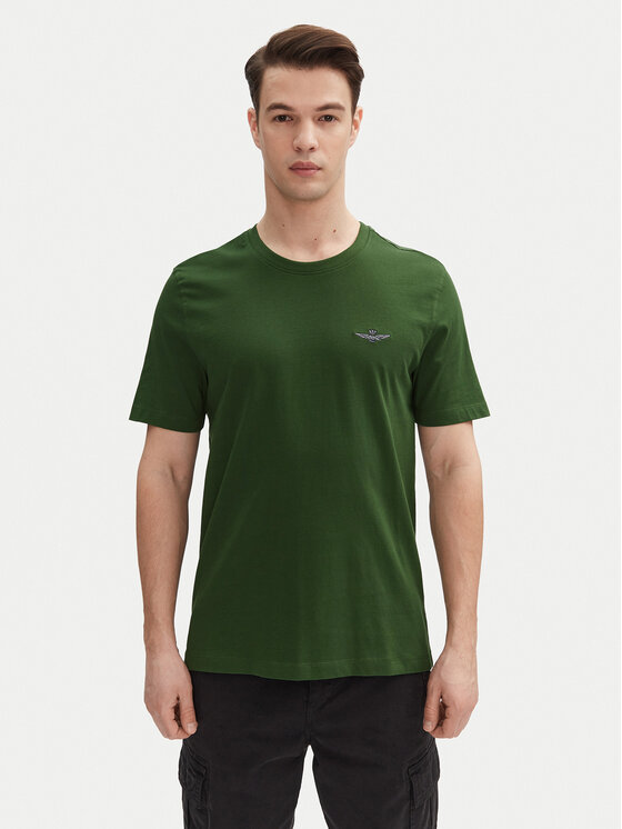 Férfi Póló Aeronautica Militare, Méret: XXL, Zöld, 251TS2376J592