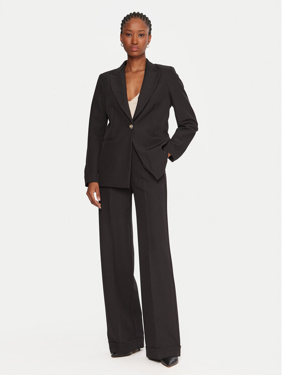 Maryley Maryley Spodnie materiałowe 25IB563/43NE Czarny Regular Fit
