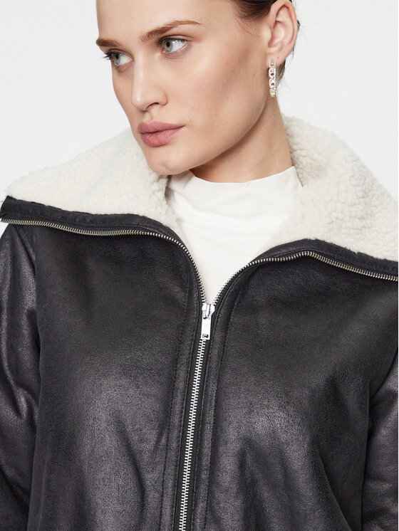 Noisy May Noisy May Fellmantel 27028520 Schwarz Relaxed Fit
