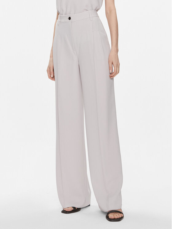 Calvin Klein Hlače Iz Tkanine K20K206774 Siva Wide Leg