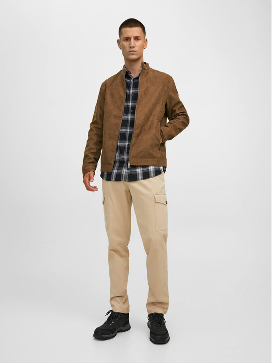 Jack & Jones Jack & Jones Kurtka z imitacji skóry Rocky 12223141 Brązowy Regular Fit