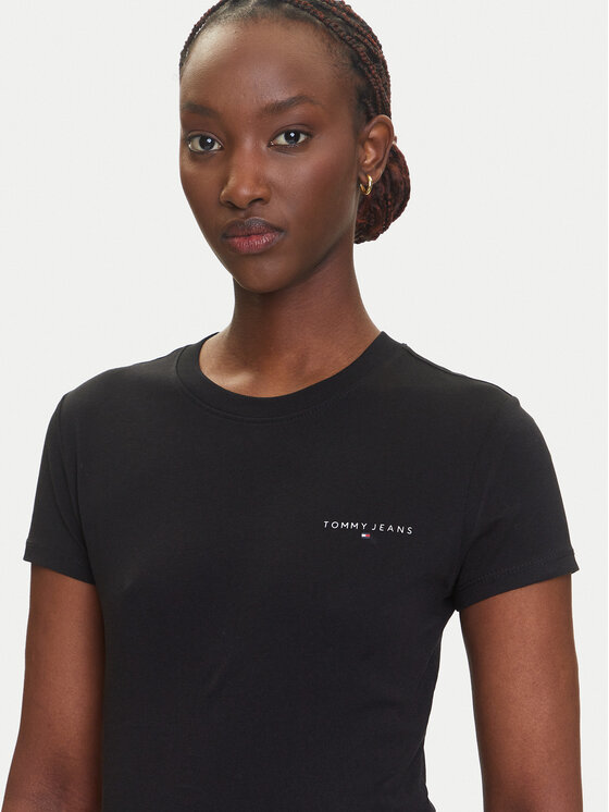 Tommy Jeans Tommy Jeans T-Shirt Linear DW0DW21164 Czarny Slim Fit
