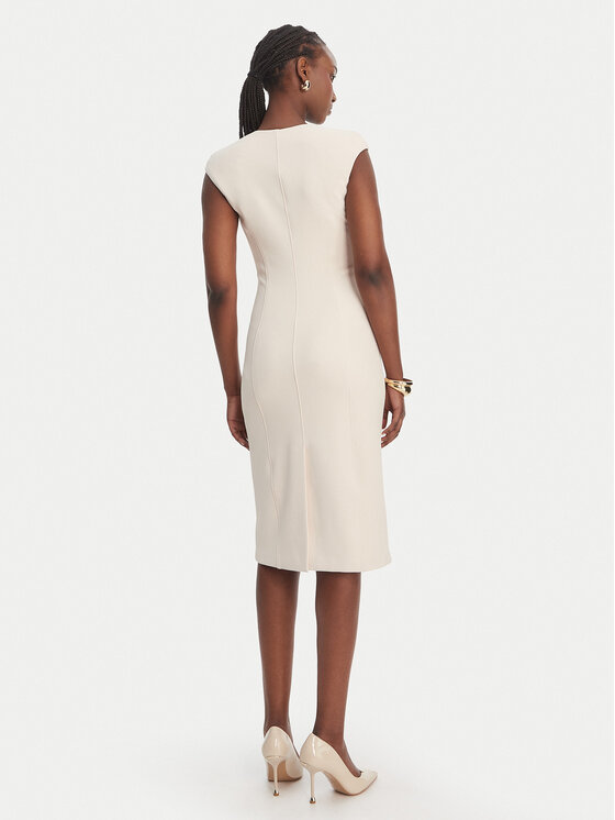 Elisabetta Franchi Elisabetta Franchi Koktejlové šaty AB-900-61E2-V430 Écru Regular Fit