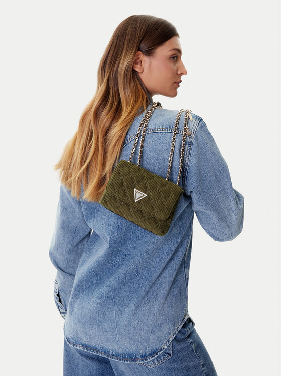 Guess Guess Ročna torba Giully II Mini HWCG96 73740 Zelena