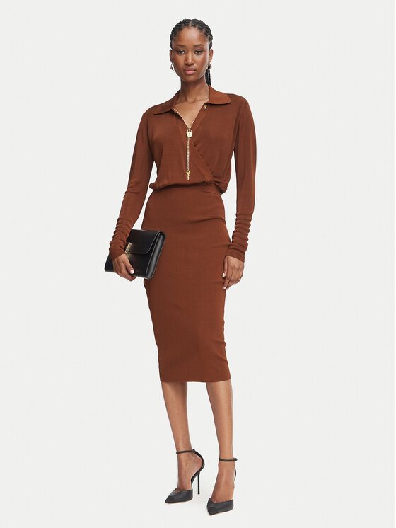 Elisabetta Franchi Elisabetta Franchi Kokteilikleit AM-19S-66E2-V500 Pruun Slim Fit