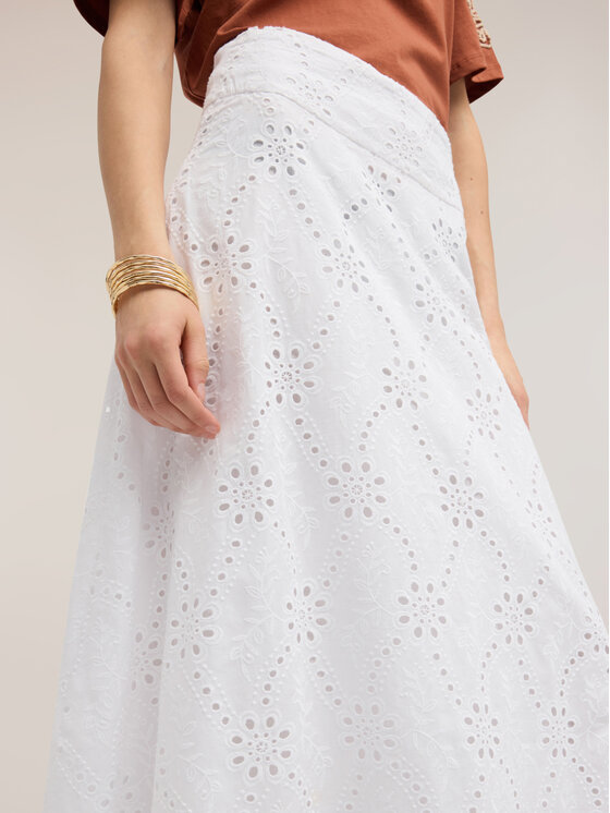 Motivi Motivi Spódnica maxi 1057Q001232N011 Biały Flared Fit