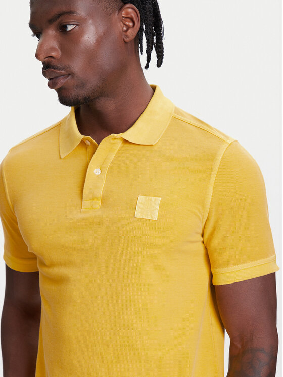 United Colors Of Benetton United Colors Of Benetton Тениска с яка и копчета 3089U302D Жълт Regular Fit