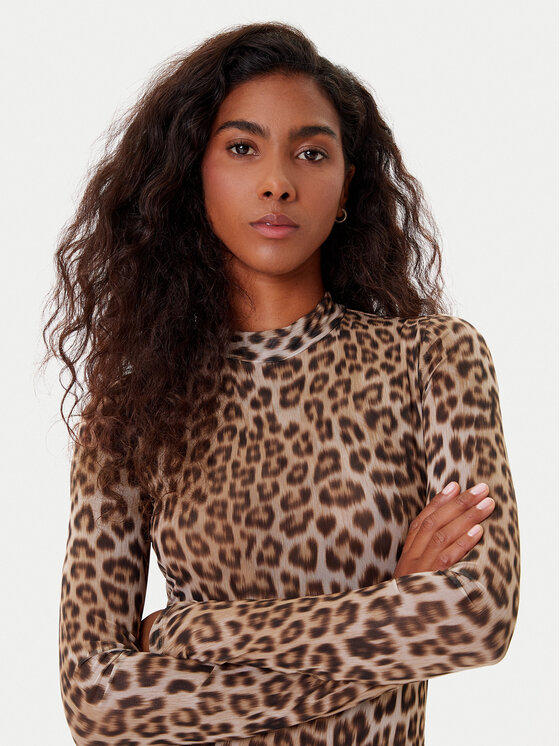 Bardot Bardot Sukienka koktajlowa Lea Printed 58853DB8 Brązowy Regular Fit