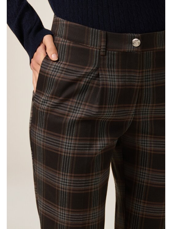 Oltre Oltre Spodnie materiałowe P020R209053N0S3 Brązowy Regular Fit