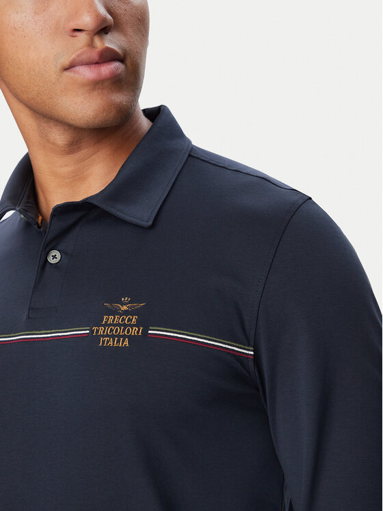 Aeronautica Militare Aeronautica Militare Тениска с яка и копчета 262PO1949UJ00663 Тъмносин Regular Fit
