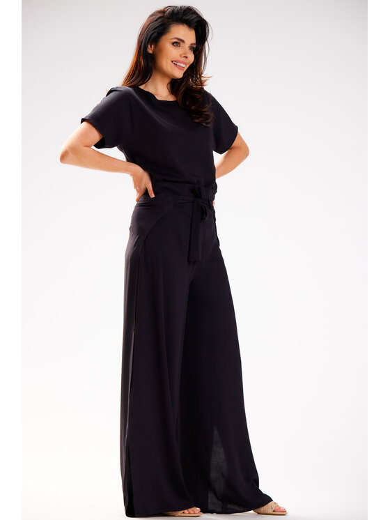 Awama Awama Spodnie damskie A589 Czarny Basic Fit