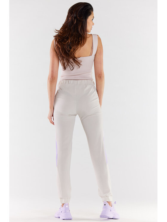 Awama Awama Spodnie damskie A498 Beżowy Basic Fit