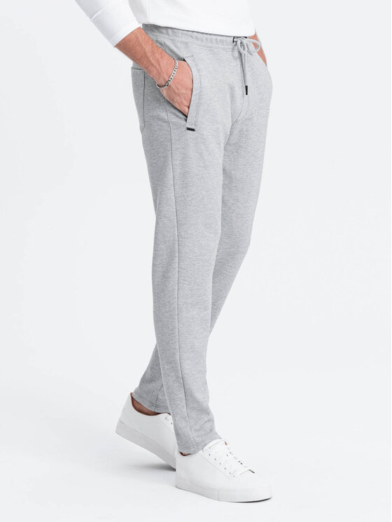 Ombre Ombre Spodnie dresowe OM-PASK-0166 Szary Carrot Fit