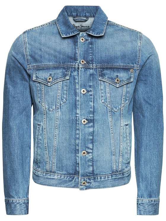Pepe Jeans Kurtka jeansowa GYMDIGO Pinner PM400908 Niebieski Regular