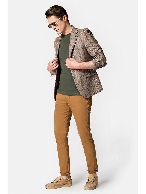 Lancerto Lancerto Marynarka Timaru MA131123000006 Beżowy Slim Fit