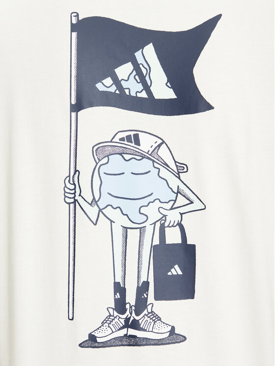 adidas adidas Marškinėliai Earth Day Graphic JI6756 Balta Regular Fit