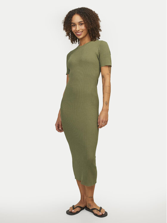 JJXX JJXX Pletena obleka Ellie 12254342 Zelena Slim Fit