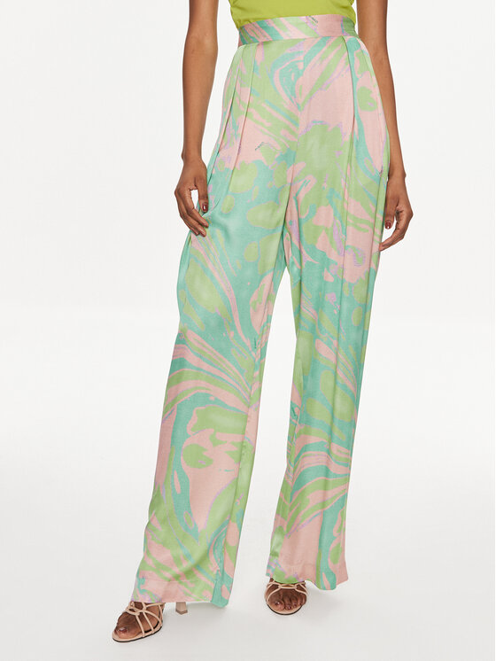 PINKO Pinko Stoffhose Penati 103123 A1NQ Grün Wide Leg
