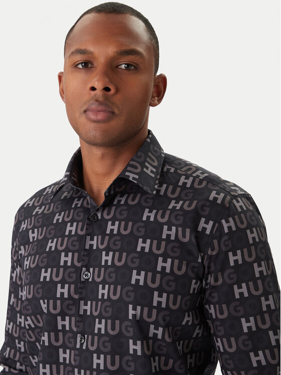 HUGO HUGO Marškiniai Ermo 50555775 Juoda Casual Fit