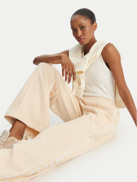 Kappa Kappa Jogginghose Banda Malorie 37256WW Écru Regular Fit