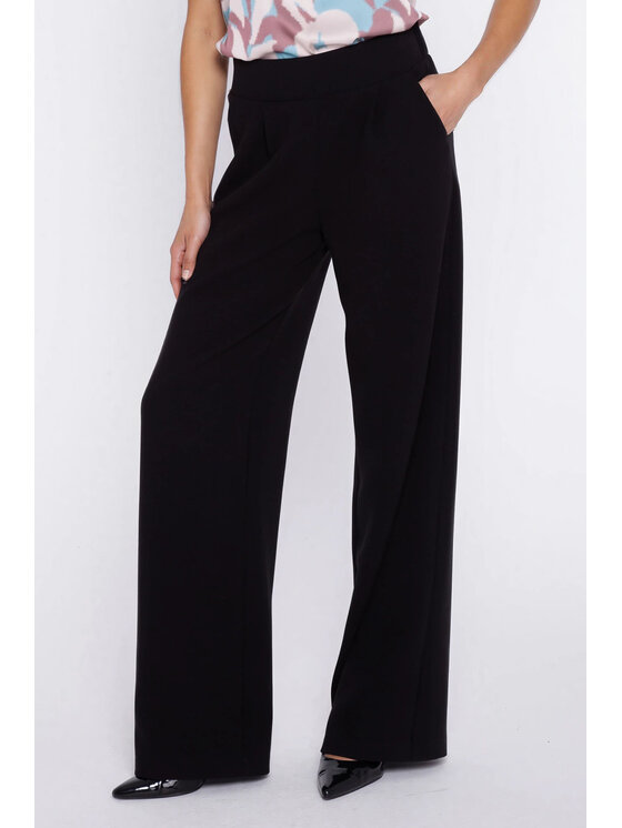 NIFE NIFE Kalhoty z materiálu SD139 Černá Modern Relaxed Fit