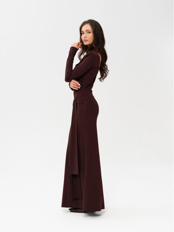 Roco Fashion Roco Fashion Sukienka wieczorowa Serenya Brązowy Slim Fit