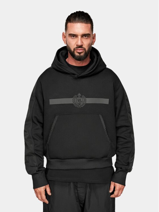 MADE BY SOCIETY MADE BY SOCIETY Kurtka anorak RELAXED FIT Hoodie - H17497 Czarny Basic Fit
