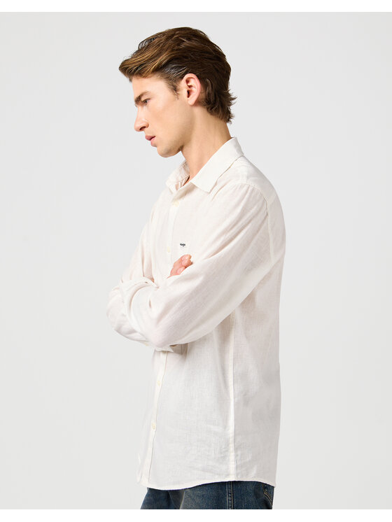 Wrangler Wrangler Koszula 112362907 1 PKT SHIRT WHITE Biały Regular Fit
