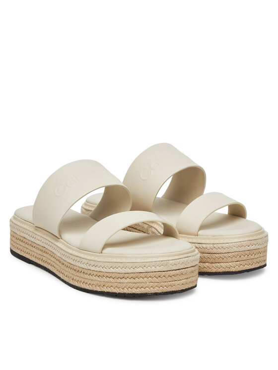 Calvin Klein Calvin Klein Espadrillas Flatform Wedge Slide - He HW0HW02374 Écru