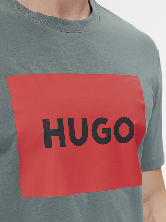 HUGO Hugo Marškinėliai Dulive222 50467952 Žalia Regular Fit