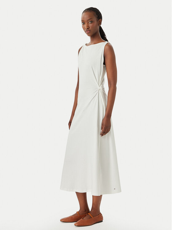 Tommy Hilfiger Rochie de zi WW0WW50041 Crem Regular Fit