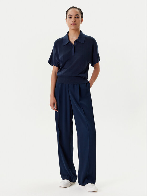 Tommy Hilfiger Tommy Hilfiger Тениска с яка и копчета WW0WW45652 Тъмносин Regular Fit